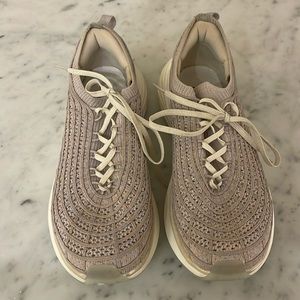 APL TECHLOOM ZIPLINE SNEAKER MENS SIZE 7 / WOMENS 8.5 TAN PINK MELANGE COLOR